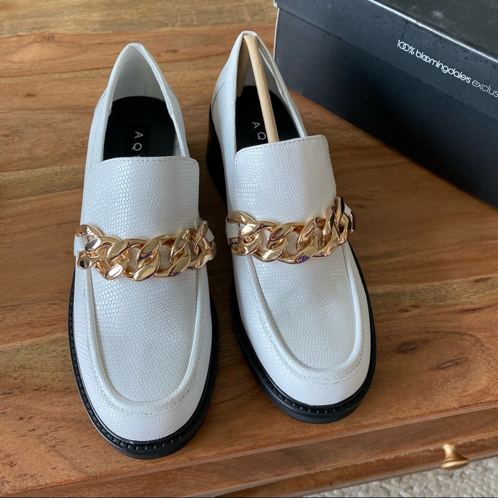 New Aqua Lena Lizard Loafers - Picture 2 of 5